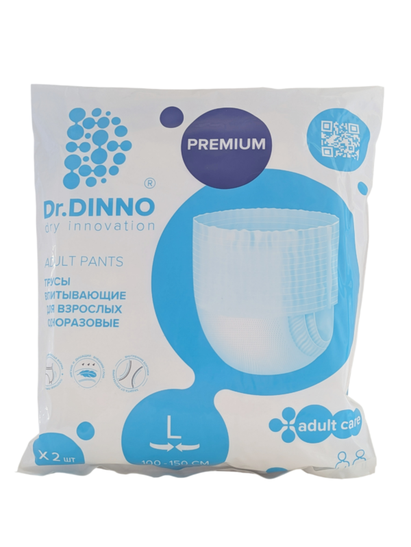 Трусы впитывающие для взрослых одноразовые Dr.DINNO Premium L (2 шт.)