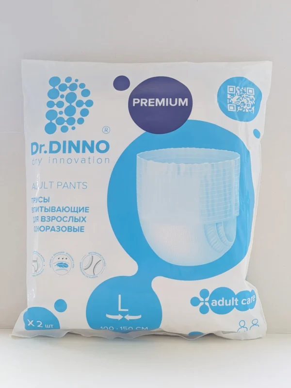 Трусы впитывающие для взрослых одноразовые Dr.DINNO Premium L (2 шт.)