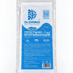 Простыни впитывающие одноразовые с бумагой тиссью для взрослых <span>Dr.DINNO Classic</span>, 60×90 см, 1 шт.