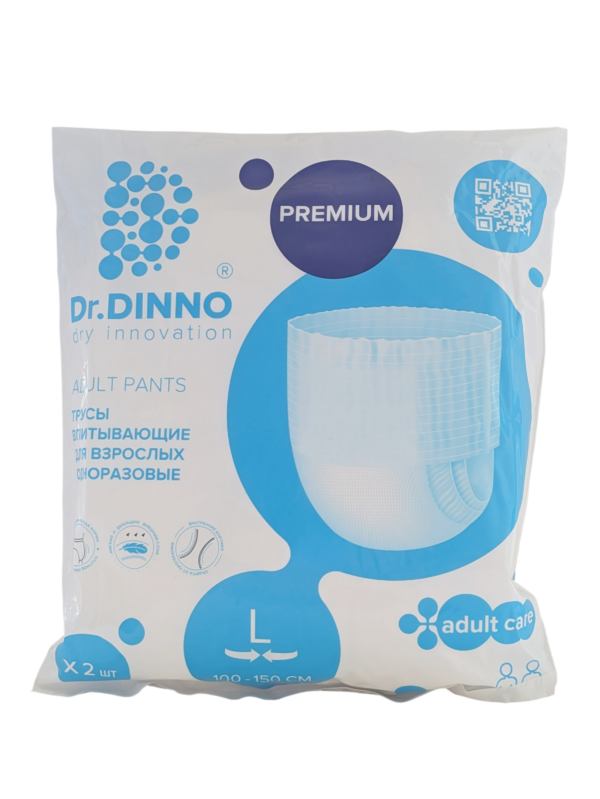 Трусы впитывающие для взрослых одноразовые Dr.DINNO Premium L (2 шт.)